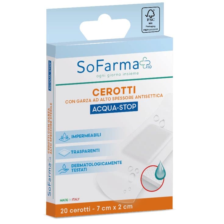 Acquastop Pansement Imperméable 7x2 cm – Pack de 20