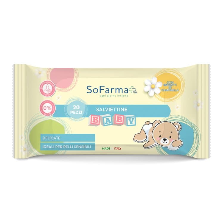 Lingettes Humides Camomille Bébé – 20 pièces