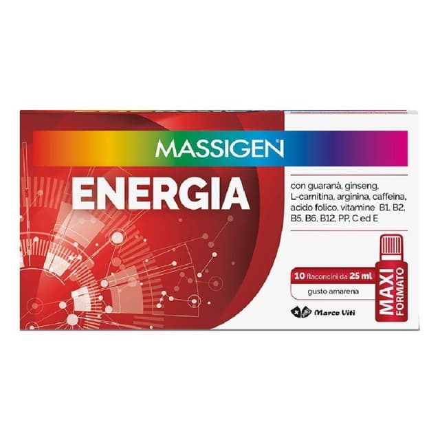 Vitamine C 80 mg – 10 ampoules de 25 ml | Marco Viti Massigen Energia