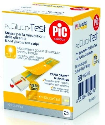 Glucotest Bandelettes Réactives PIC – 25 unités