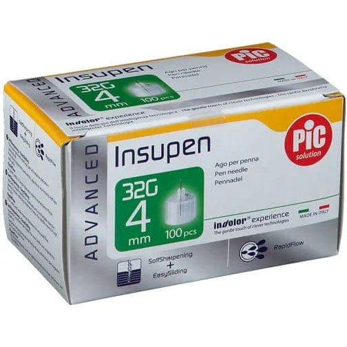 Insupen Injektionsnadeln 32G 4mm – 100 Stück