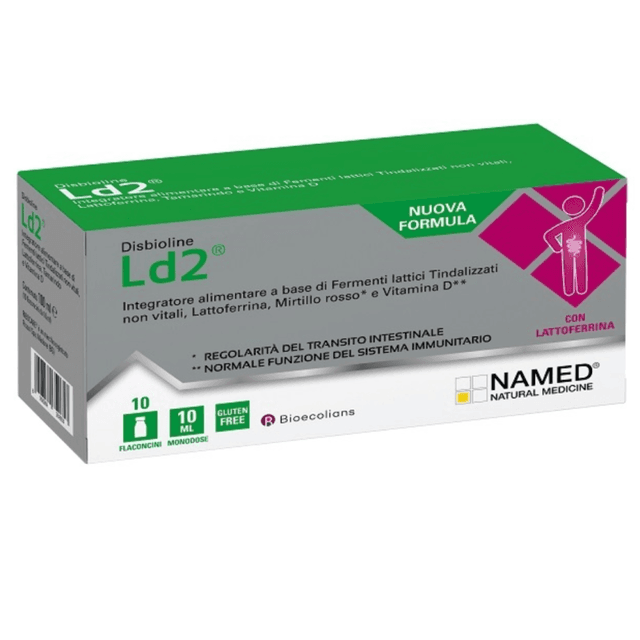 Lactoferrine 120 mg + Ferments lactiques tyndallisés – 10 ampoules | Disbioline LD2