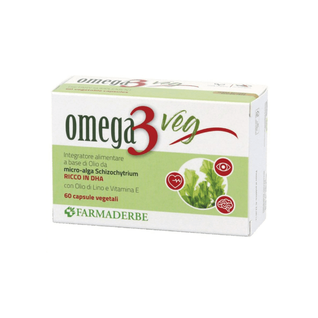 Oméga-3 DHA + Vitamine E – 60 gélules végétales | Farmaderbe Omega3 Veg