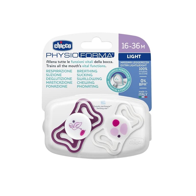 Chicco Sucette Light Rouge – 16-36 mois, lot de 2