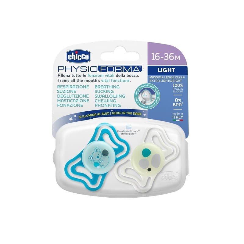 Chicco Sucette Light Luminoso – 16-36 mois, lot de 2