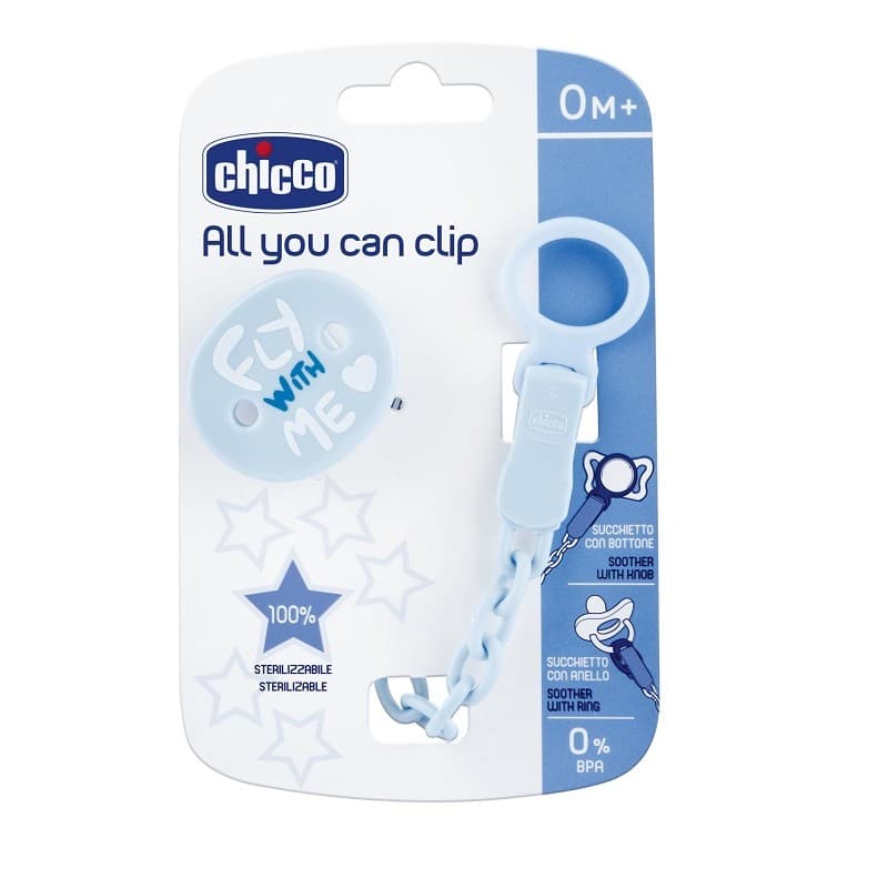 Attache-sucette universelle – Bleu