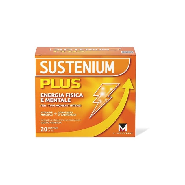 Créatine 3.000 mg + L-arginine – 20 sachets | Sustenium Plus Orange