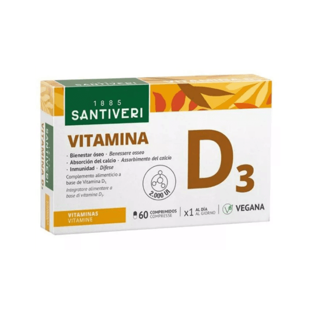 Vitamine D3 – 60 comprimés | Santiveri Vitamin D3 2000 UI vegan