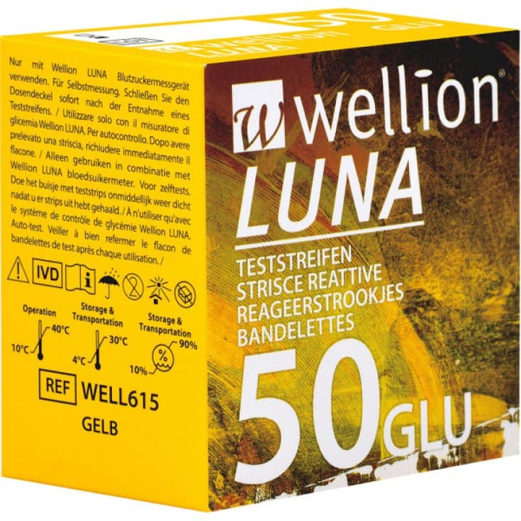 Wellion Luna Teststreifen Glicemia – 50 Stück