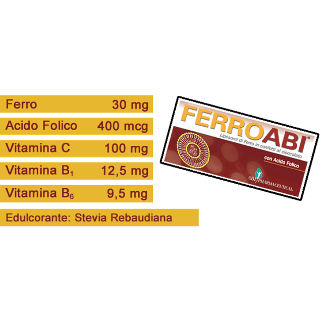 Fer + Vitamine C – 20 comprimés saveur chocolat | Ferro Abi