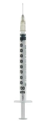 Seringue à Insuline 1 ml 27G avec Aiguille Intégrée – 1 pièce