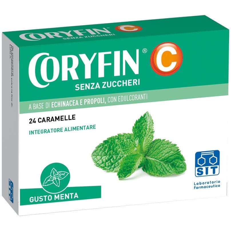 Coryfin C – 24 pastilles à la menthe, sans sucre
