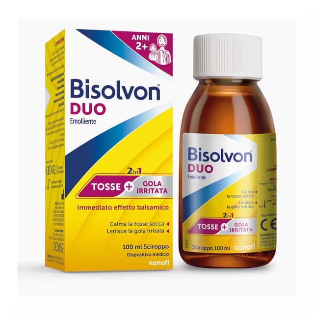 Bisolvon Duo Émollient – Sirop pour la toux, 100 ml