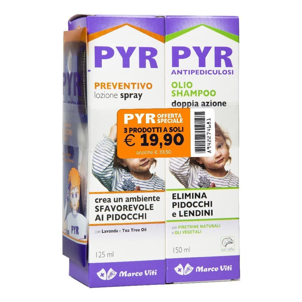 Pyr Set : Shampooing Huile + Spray + Peigne