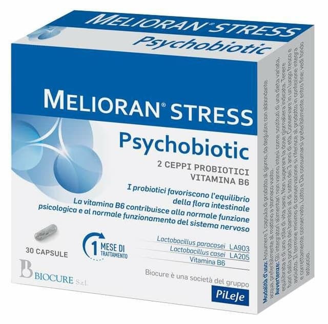 Probiotiques (ferments lactiques) + Vitamine B6 – 30 gélules | Melioran Stress Psycho