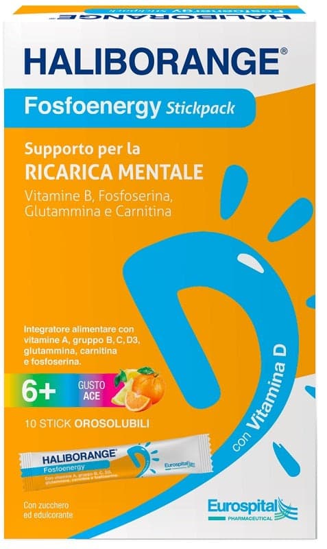L-carnitine + Multivitamines – 10 Sachets de 40 g | Haliborange Fosfoenergy