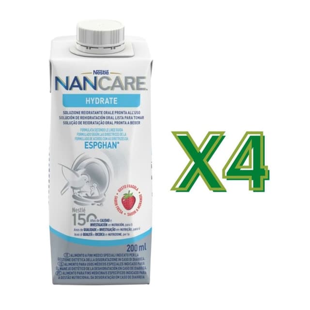 NidinaCare Hydrate Électrolytes – 4 Briques de 200 ml Solution de Réhydratation