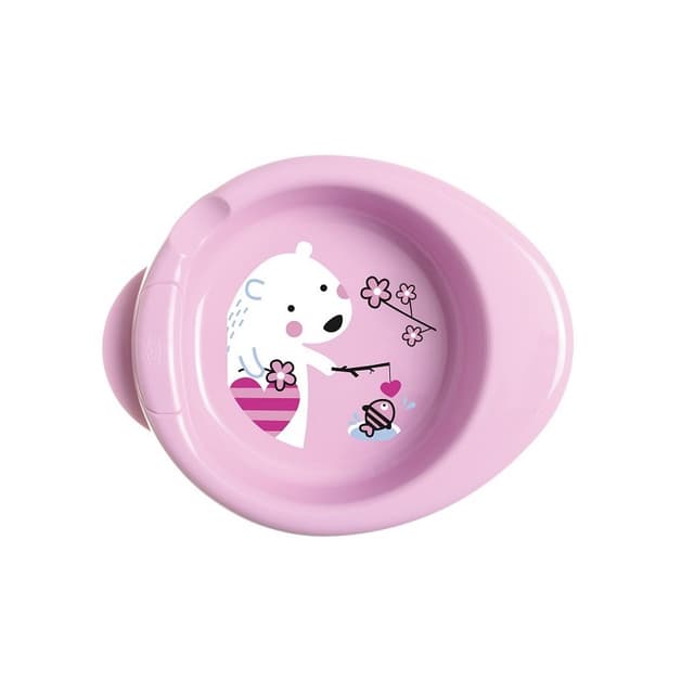 Chicco Assiette Chauffante pour Bébés 6M+ Rose – Assiette avec Réservoir d'Eau