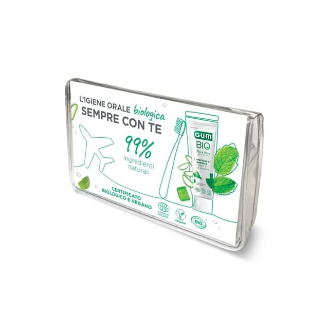 GUM Travel Kit Bio – Set de voyage pour l'hygiène bucco-dentaire