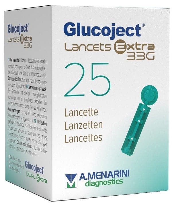 Glucoject Lancets EX G33 – 25 pièces
