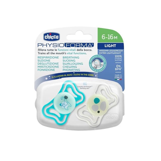 Chicco Physio Light Sucette Silicone 16 M+ – 2 pièces