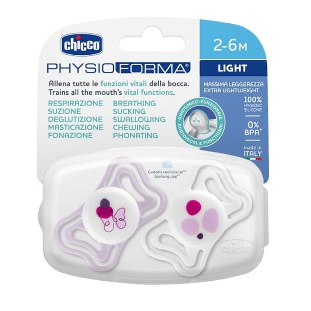 Chicco Physio Light Silicone 6M+ – 2 pièces