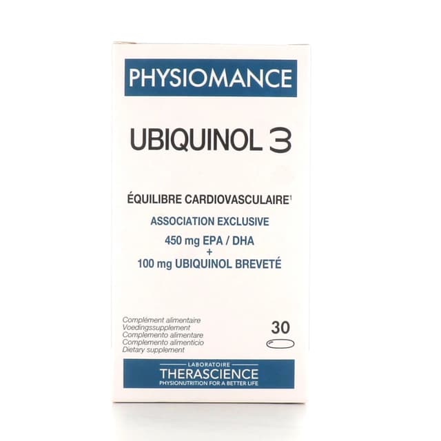 Oméga-3 + Coenzyme Q10 – 30 perles | Physiomance Ubiquinol 3