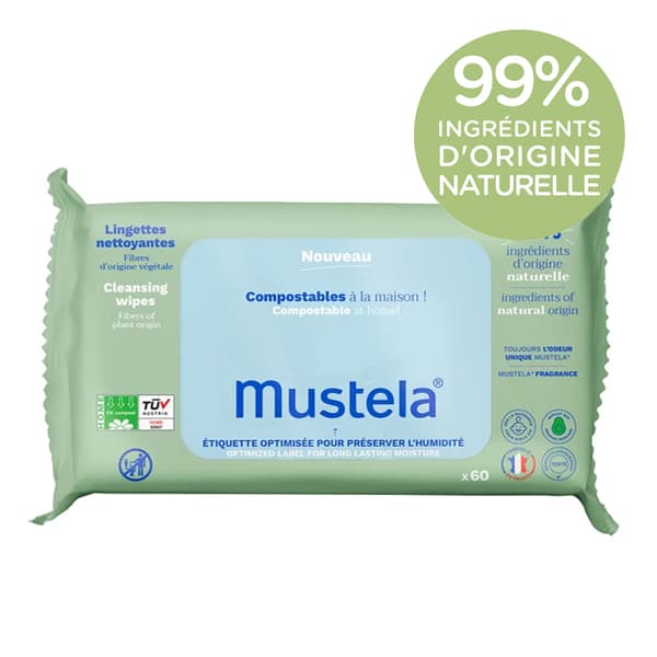 Mustela Lingettes Compostables – 60 Pièces