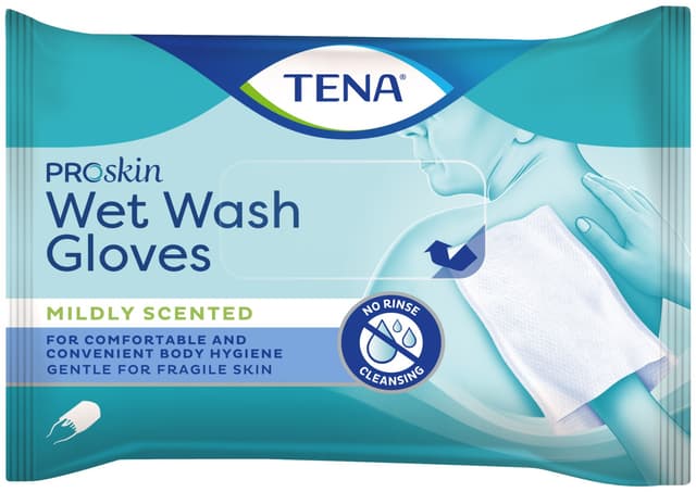 TENA Wet Wash Glove – 8 pièces