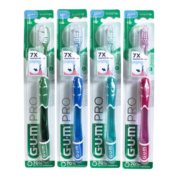 GUM Technique Pro 525 – Brosse à dents manuelle soies souples